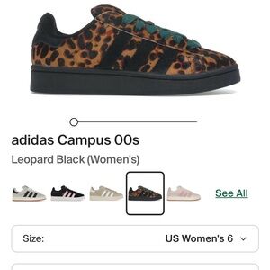 Adidas Campus 00s Leopard Print Sneakers 7.5
